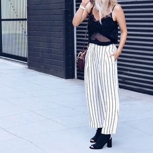 Topshop high waisted striped trousers